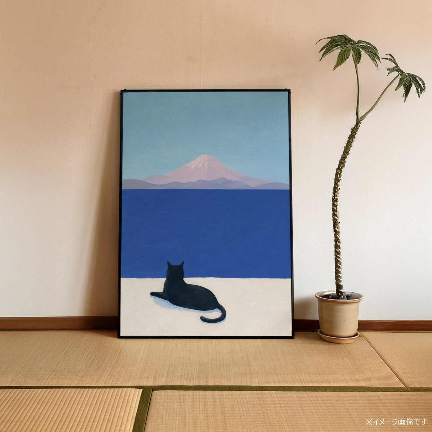 「Cat & Fuji」キャットアートポスター - Ink Jp