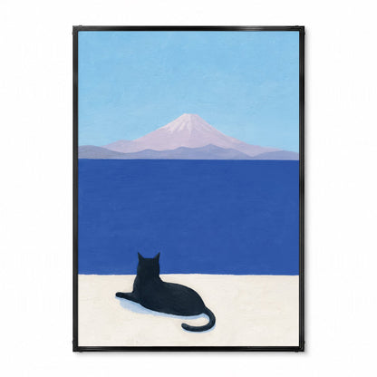 「Cat & Fuji」キャットアートポスター - Ink Jp