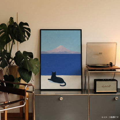 「Cat & Fuji」キャットアートポスター - Ink Jp