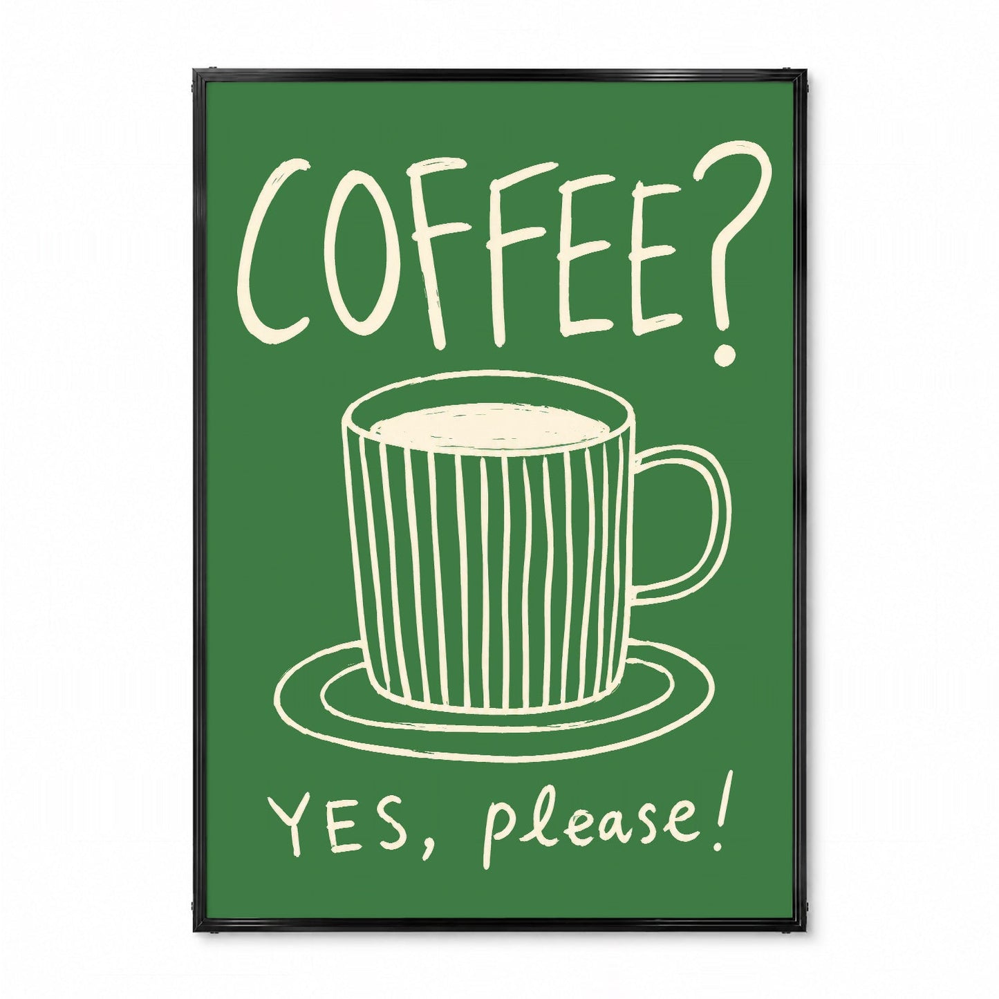 「COFFEE? YES, PLEASE!」キッチンアートポスター - Ink Jp