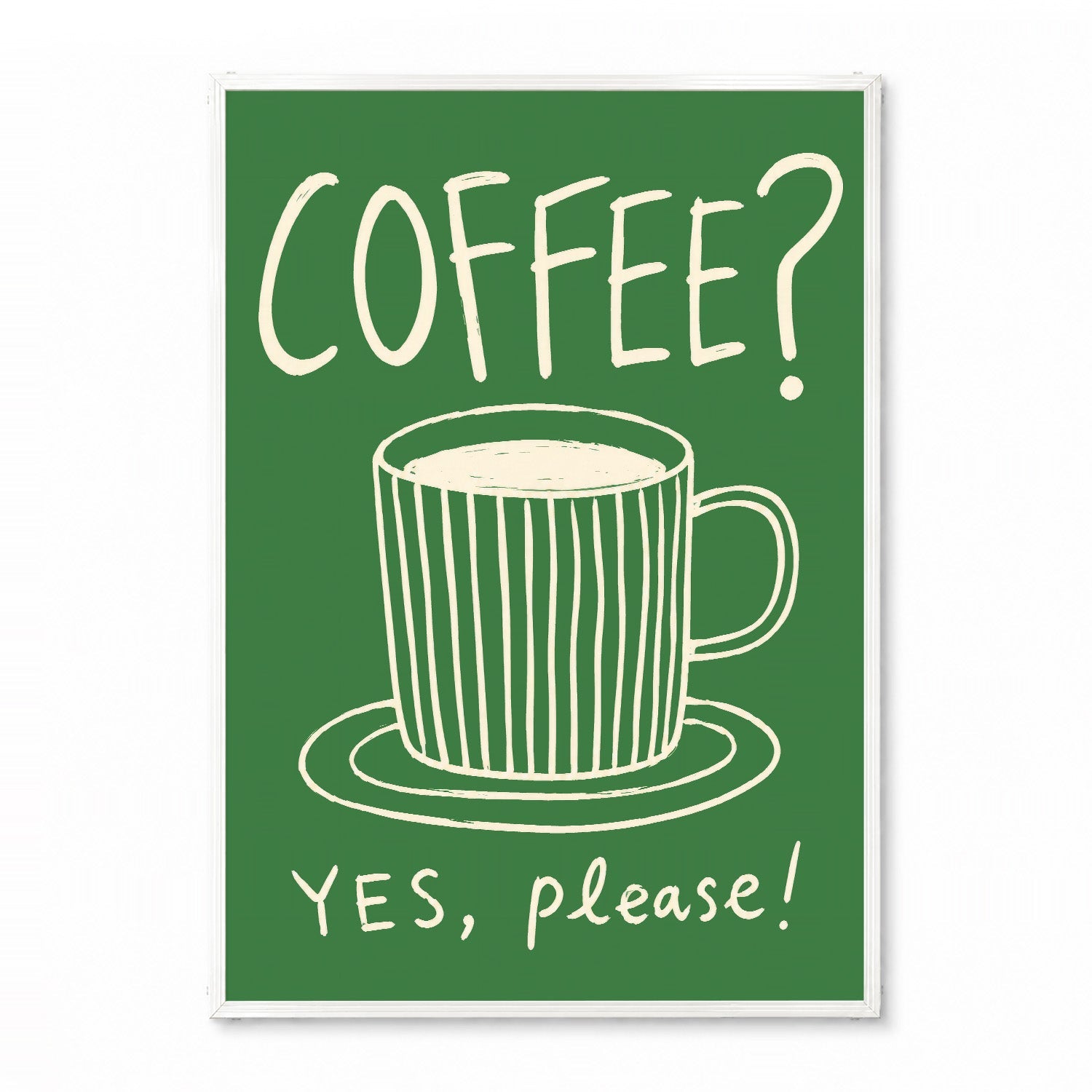 「COFFEE? YES, PLEASE!」キッチンアートポスター - Ink Jp