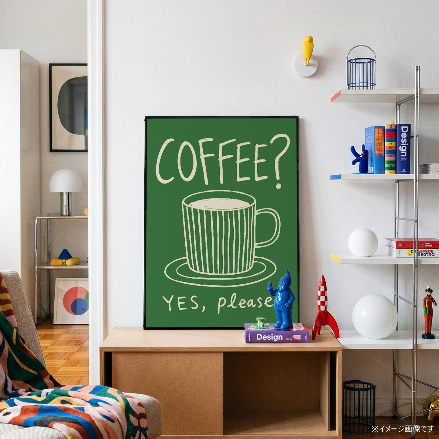 「COFFEE? YES, PLEASE!」キッチンアートポスター - Ink Jp