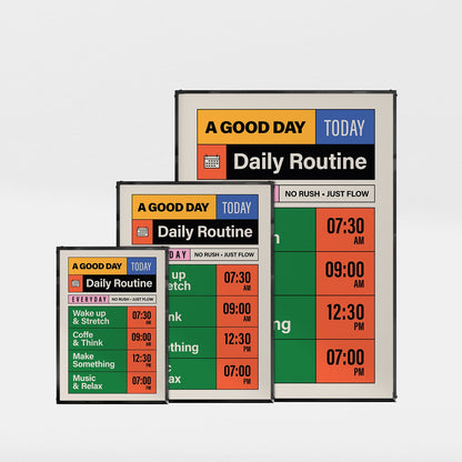 「Daily Routine」レトロタイポグラフィポスター - Ink Jp