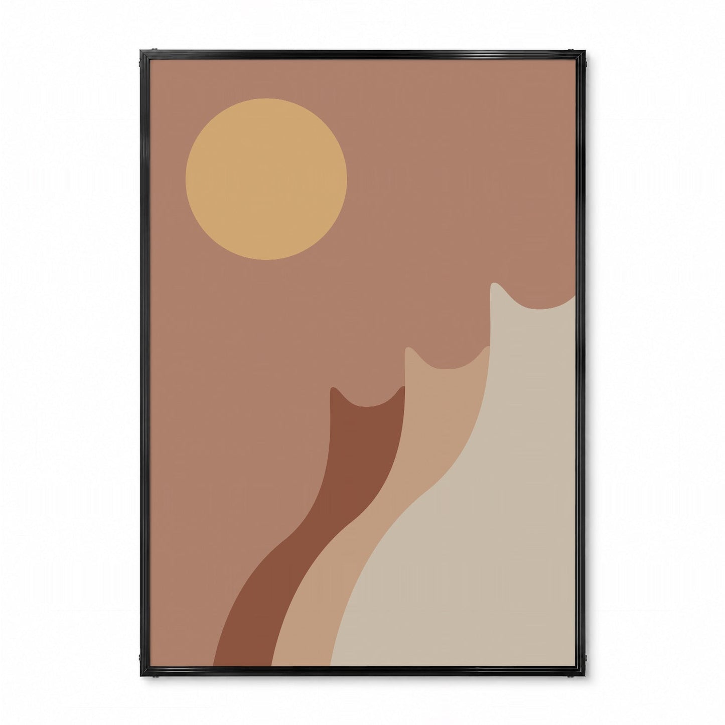 「Desert Cats at Dusk」キャットアートポスター - Ink Jp
