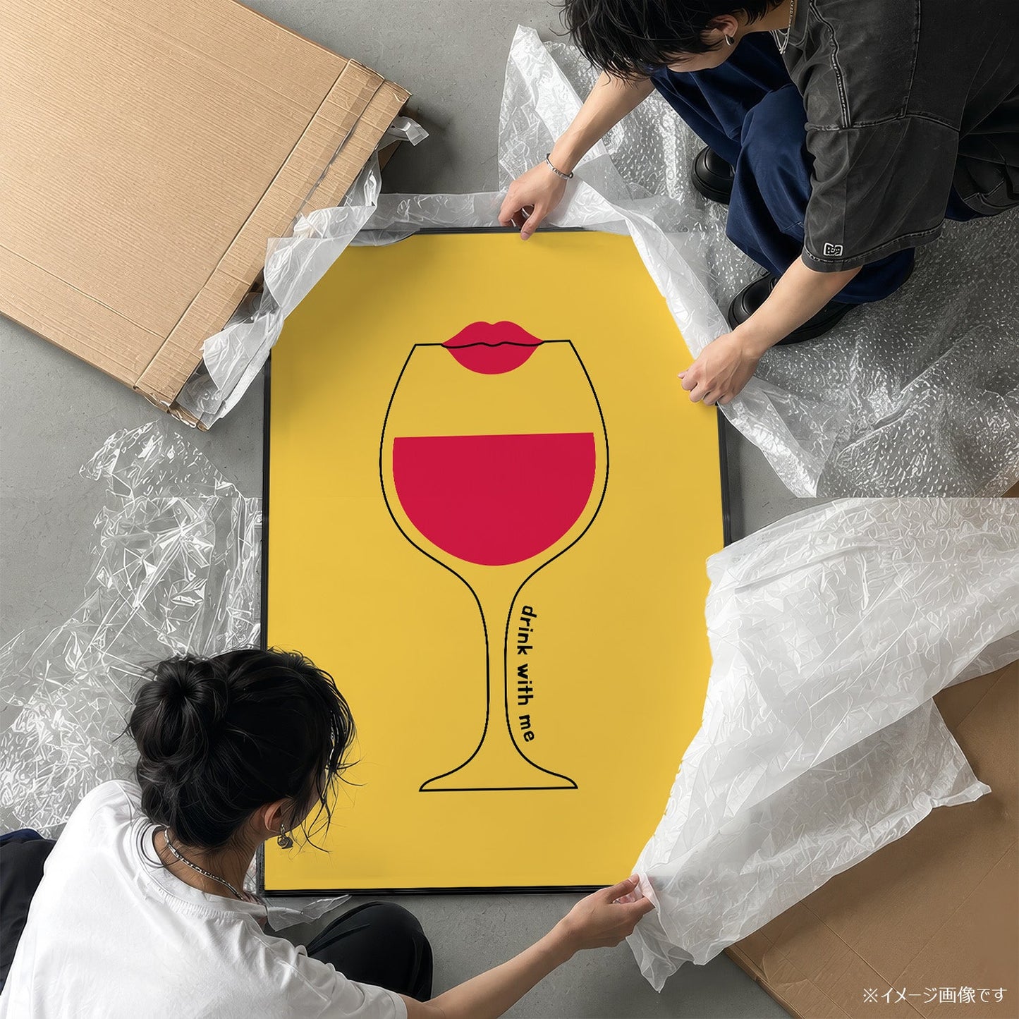 「Drink with me」グラフィックアートポスター - Ink Jp