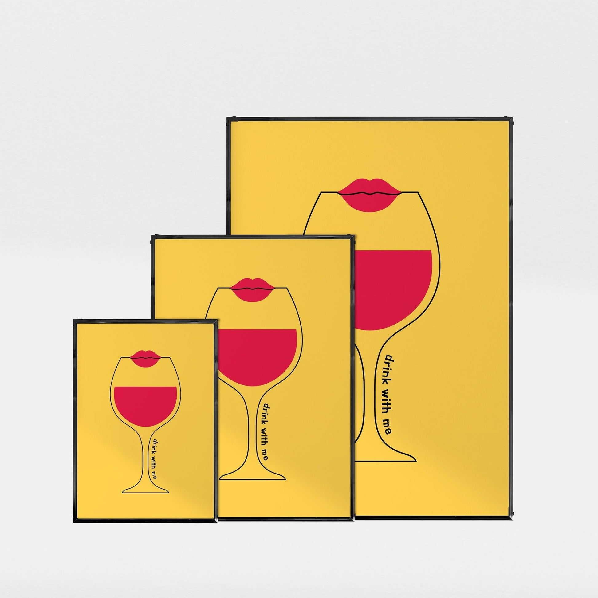 「Drink with me」グラフィックアートポスター - Ink Jp