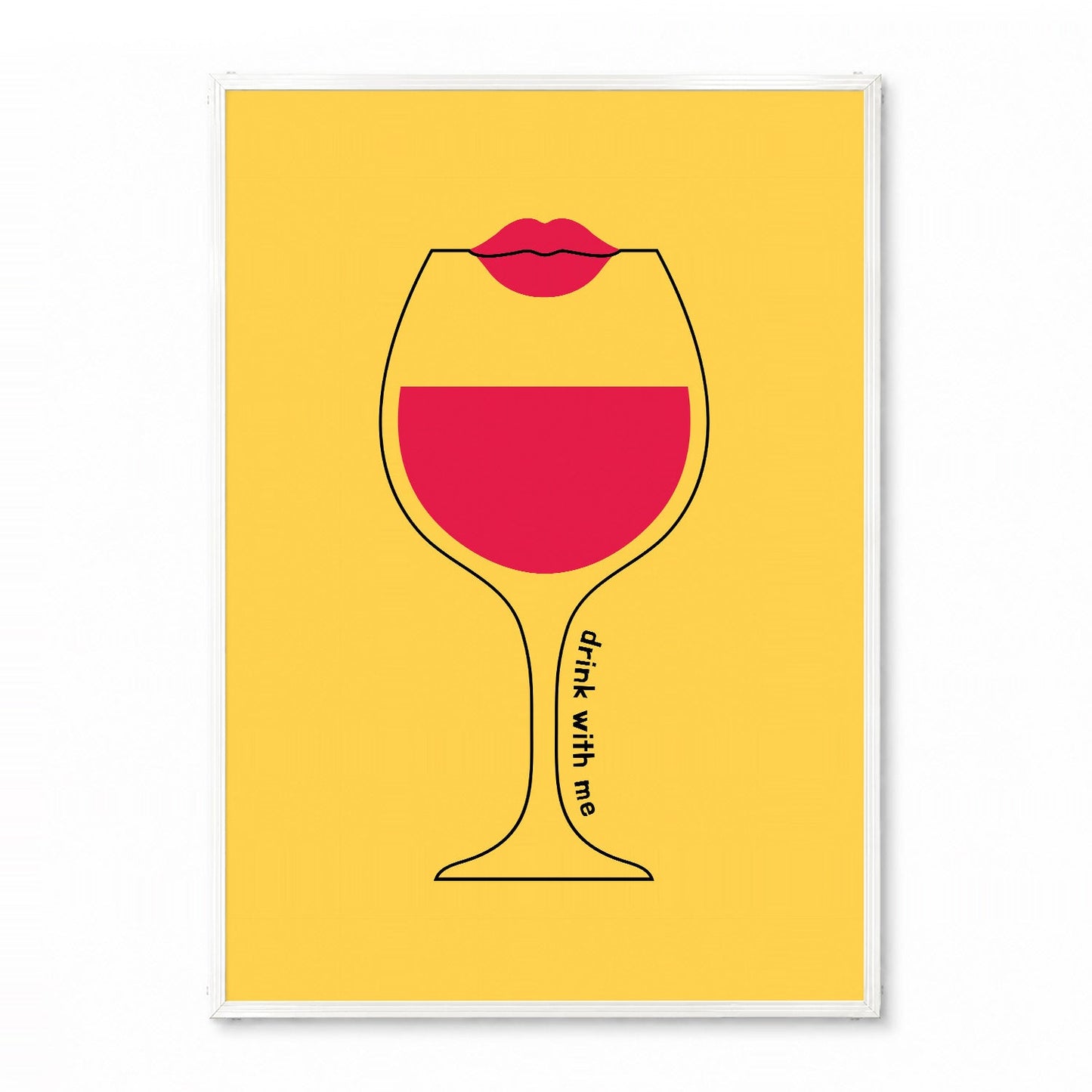 「Drink with me」グラフィックアートポスター - Ink Jp