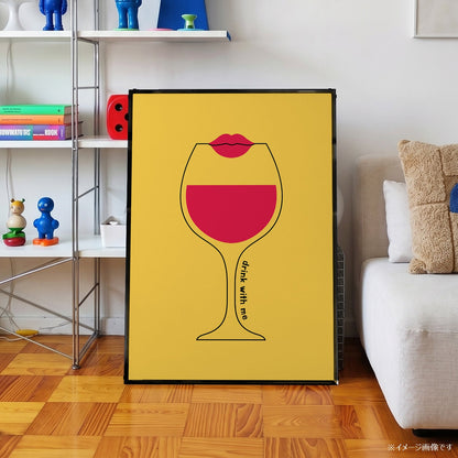 「Drink with me」グラフィックアートポスター - Ink Jp