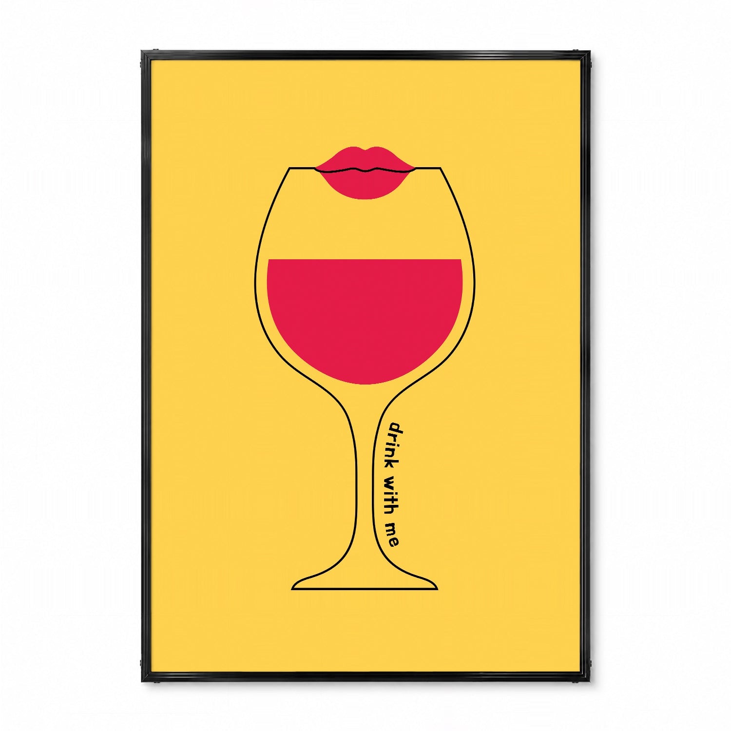 「Drink with me」グラフィックアートポスター - Ink Jp
