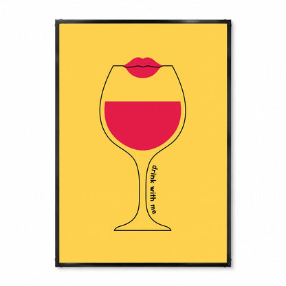 「Drink with me」グラフィックアートポスター - Ink Jp