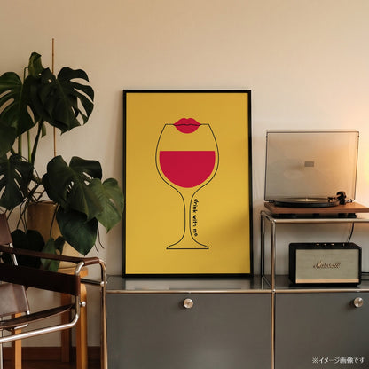 「Drink with me」グラフィックアートポスター - Ink Jp