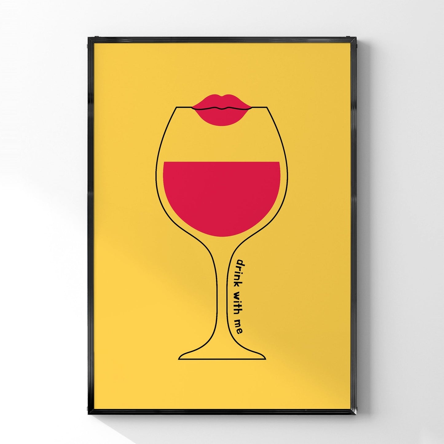 「Drink with me」グラフィックアートポスター - Ink Jp