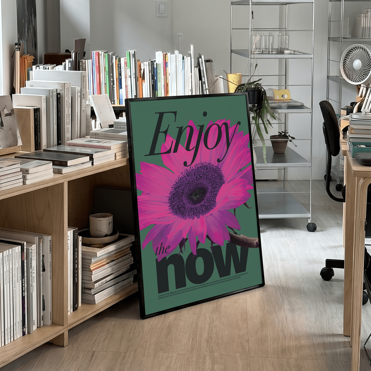 「Enjoy the Now」モダンフォトグラフィックポスター - Ink Jp