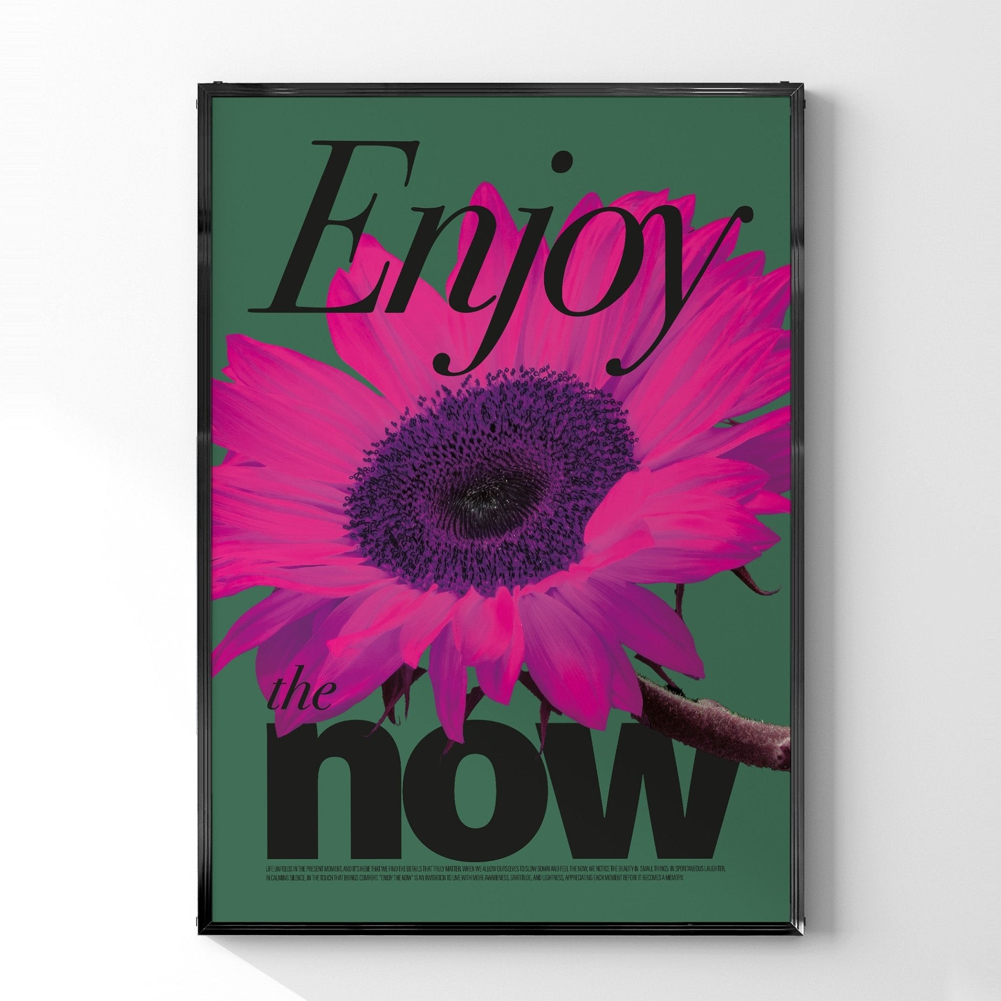 花のグラフィックアートポスター Enjoy the Now」モダンフォトグラフィックポスター – Ink Jp