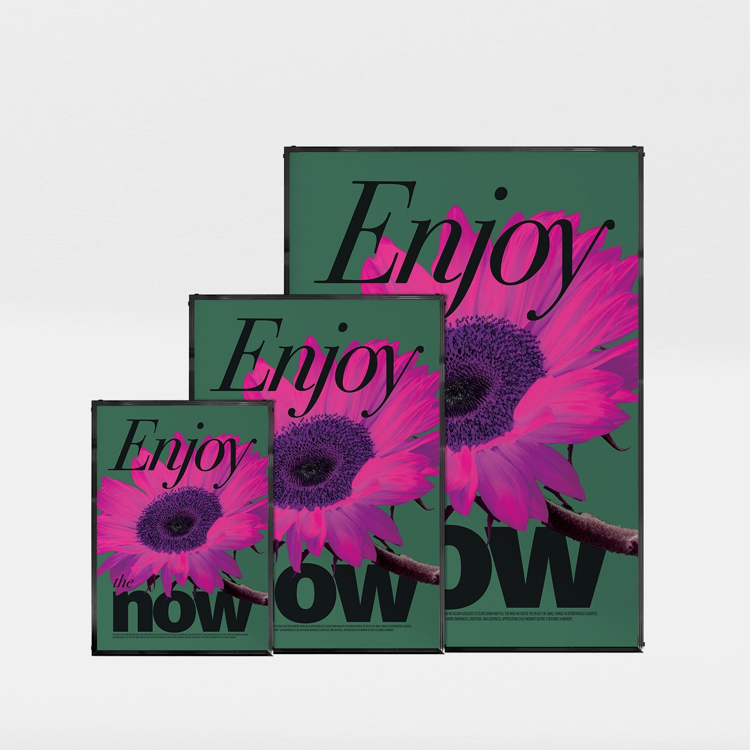 「Enjoy the Now」モダンフォトグラフィックポスター - Ink Jp