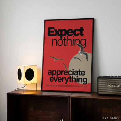 「EXPECT NOTHING」タイポグラフィポスター - Ink Jp