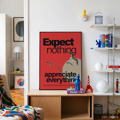 「EXPECT NOTHING」タイポグラフィポスター - Ink Jp