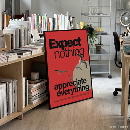「EXPECT NOTHING」タイポグラフィポスター - Ink Jp