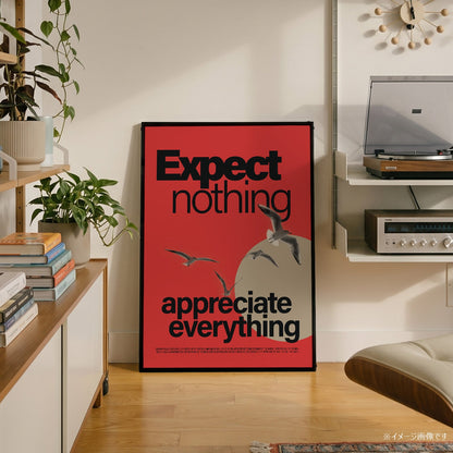 「EXPECT NOTHING」タイポグラフィポスター - Ink Jp
