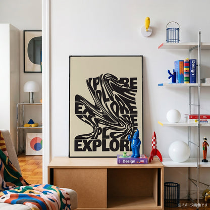 「EXPLORE」タイポグラフィグラフィックアートポスター - Ink Jp