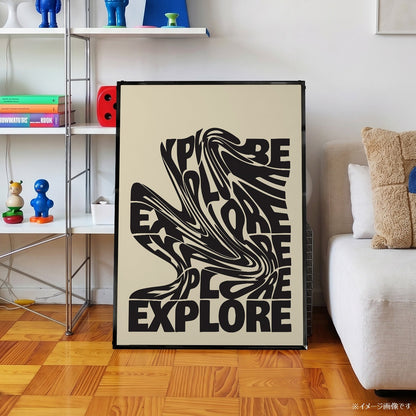「EXPLORE」タイポグラフィグラフィックアートポスター - Ink Jp