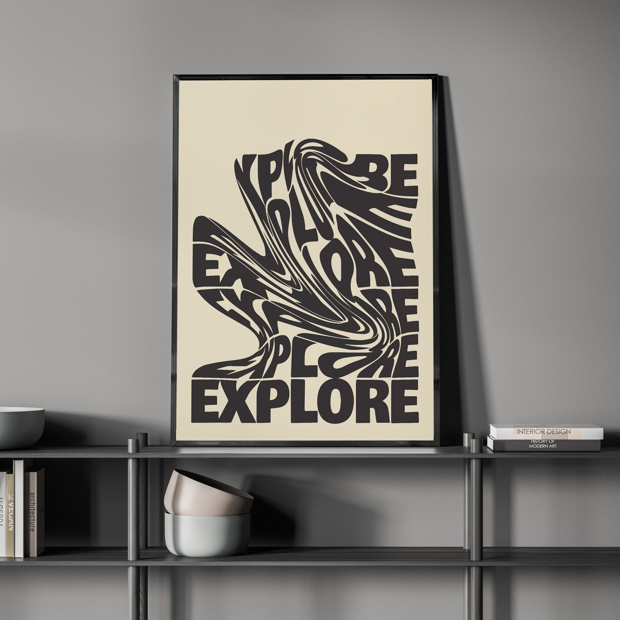 EXPLORE」タイポグラフィグラフィックアートポスター – Ink Jp