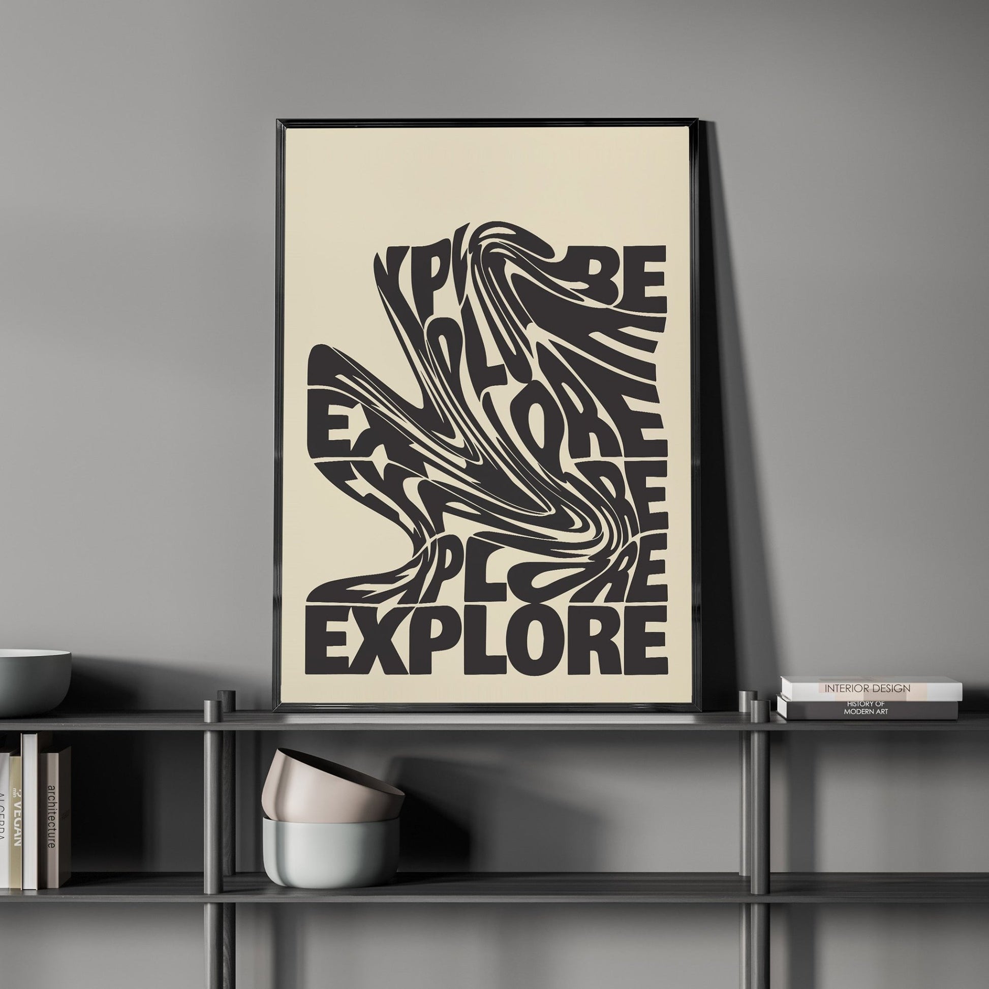 「EXPLORE」タイポグラフィグラフィックアートポスター - Ink Jp