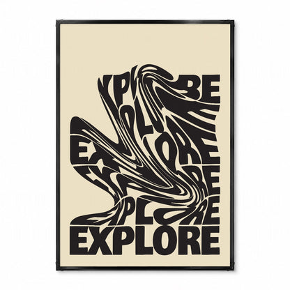 「EXPLORE」タイポグラフィグラフィックアートポスター - Ink Jp