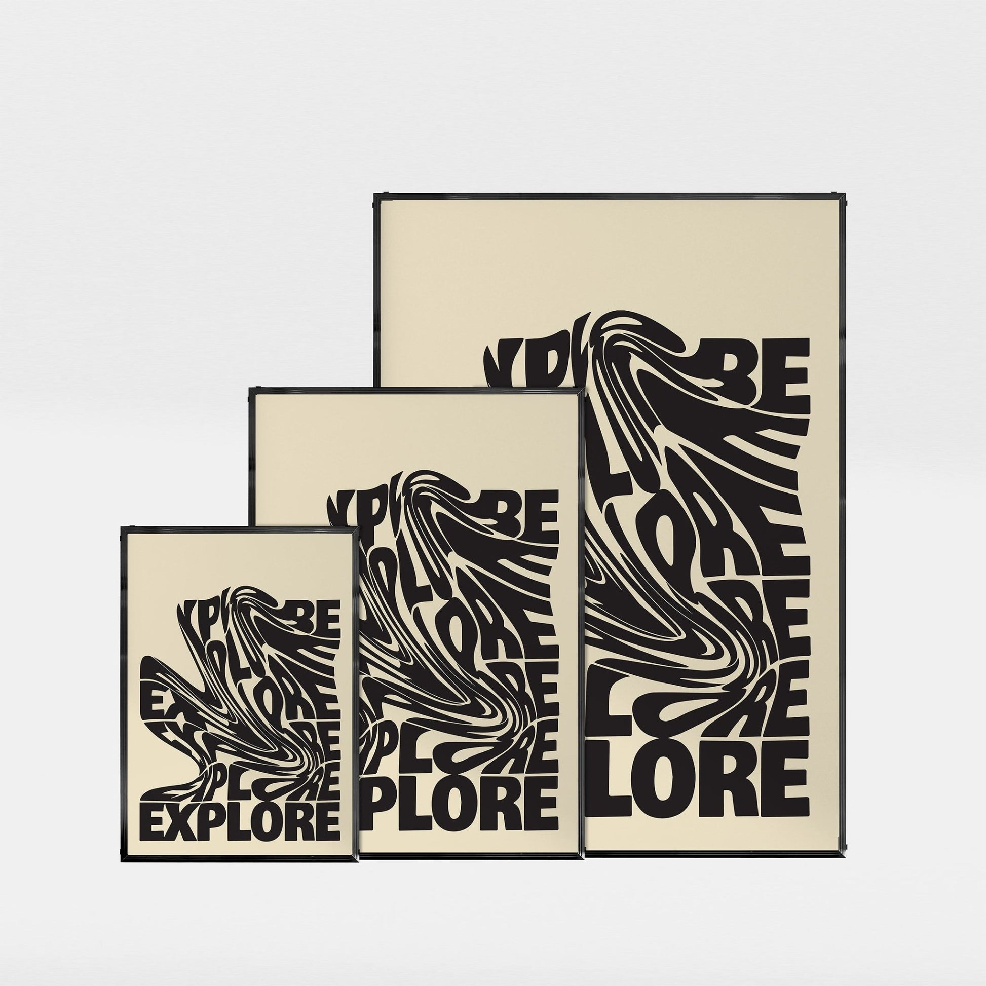 「EXPLORE」タイポグラフィグラフィックアートポスター - Ink Jp