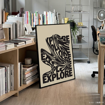 「EXPLORE」タイポグラフィグラフィックアートポスター - Ink Jp