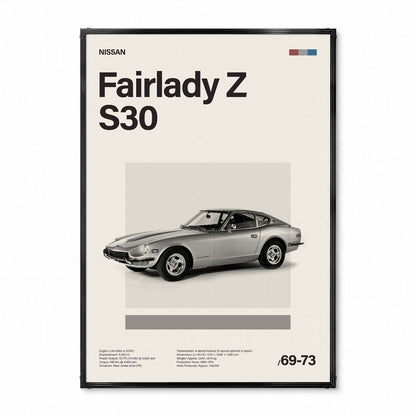 Fairlady Z S30 ミニマリストアートポスター - Ink Jp