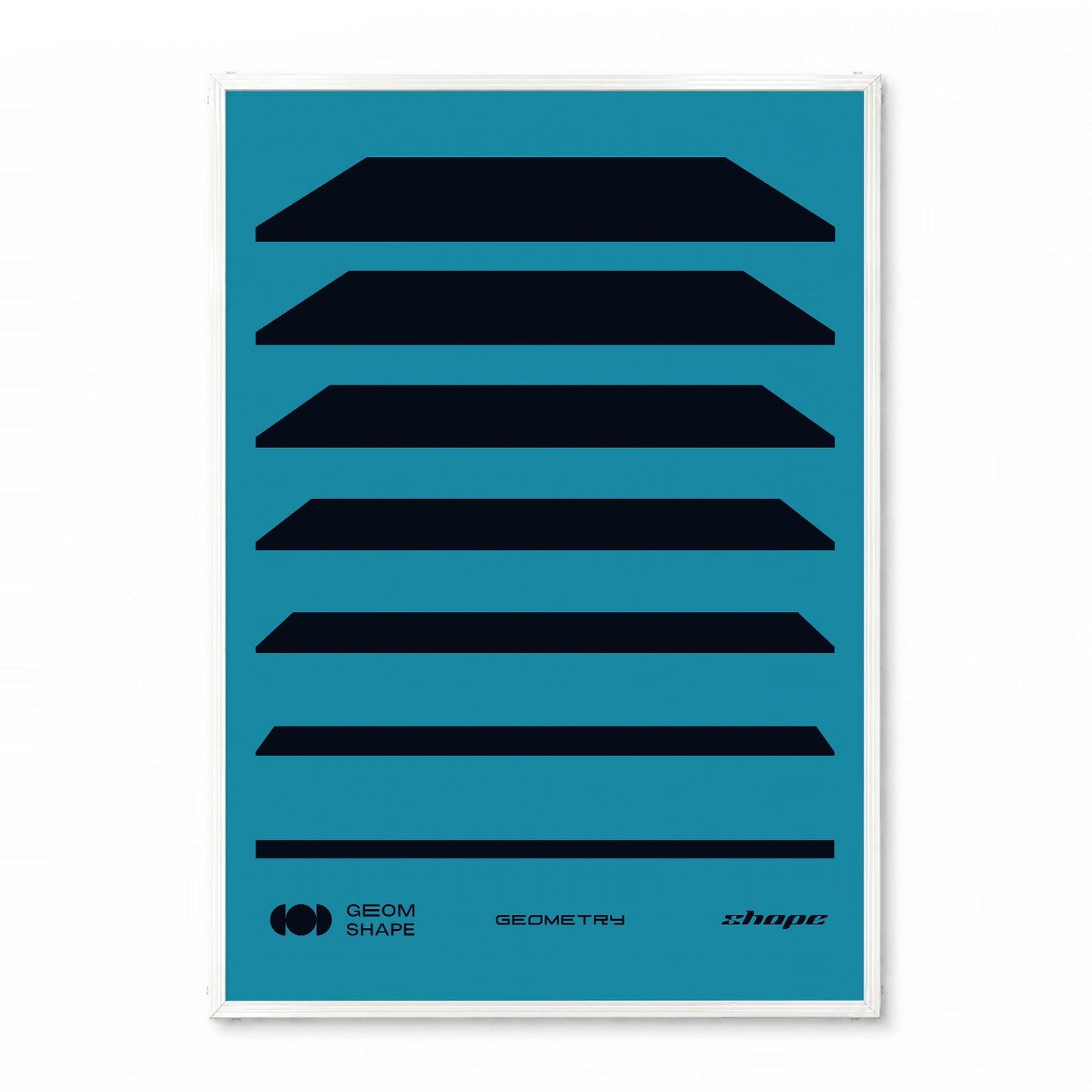 「GEOM SHAPE Strata Blue」グラフィックアートポスター - Ink Jp