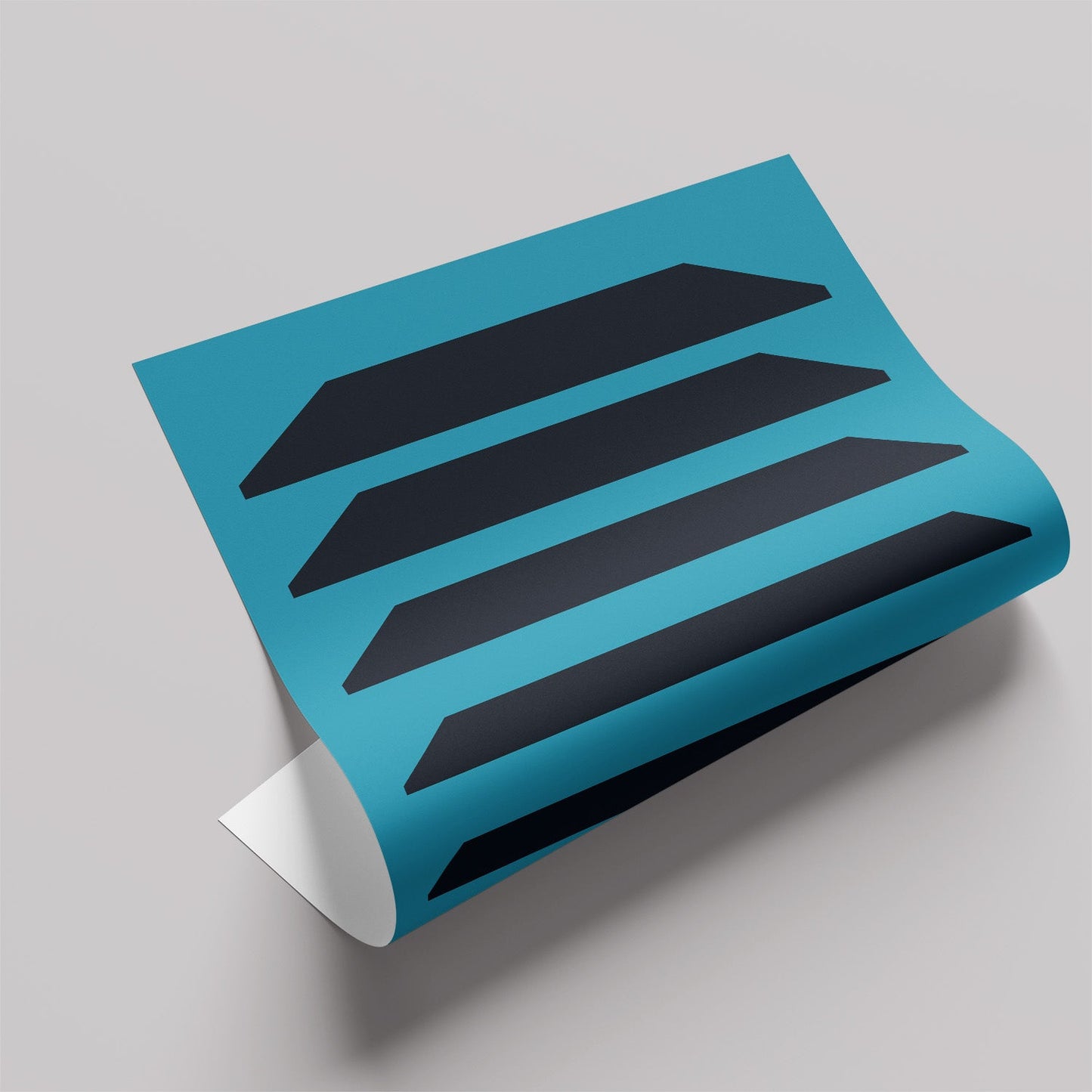 「GEOM SHAPE Strata Blue」グラフィックアートポスター - Ink Jp