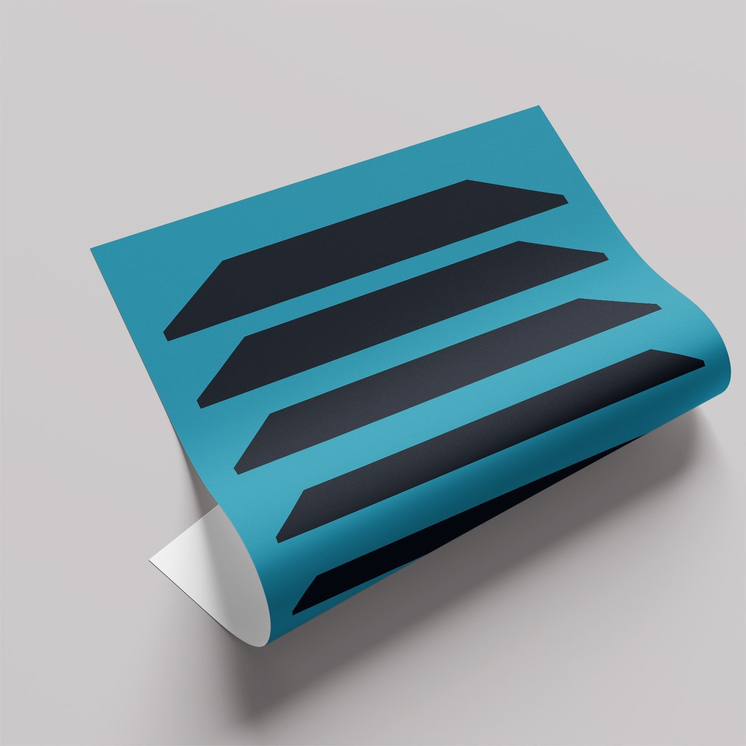 「GEOM SHAPE Strata Blue」グラフィックアートポスター - Ink Jp
