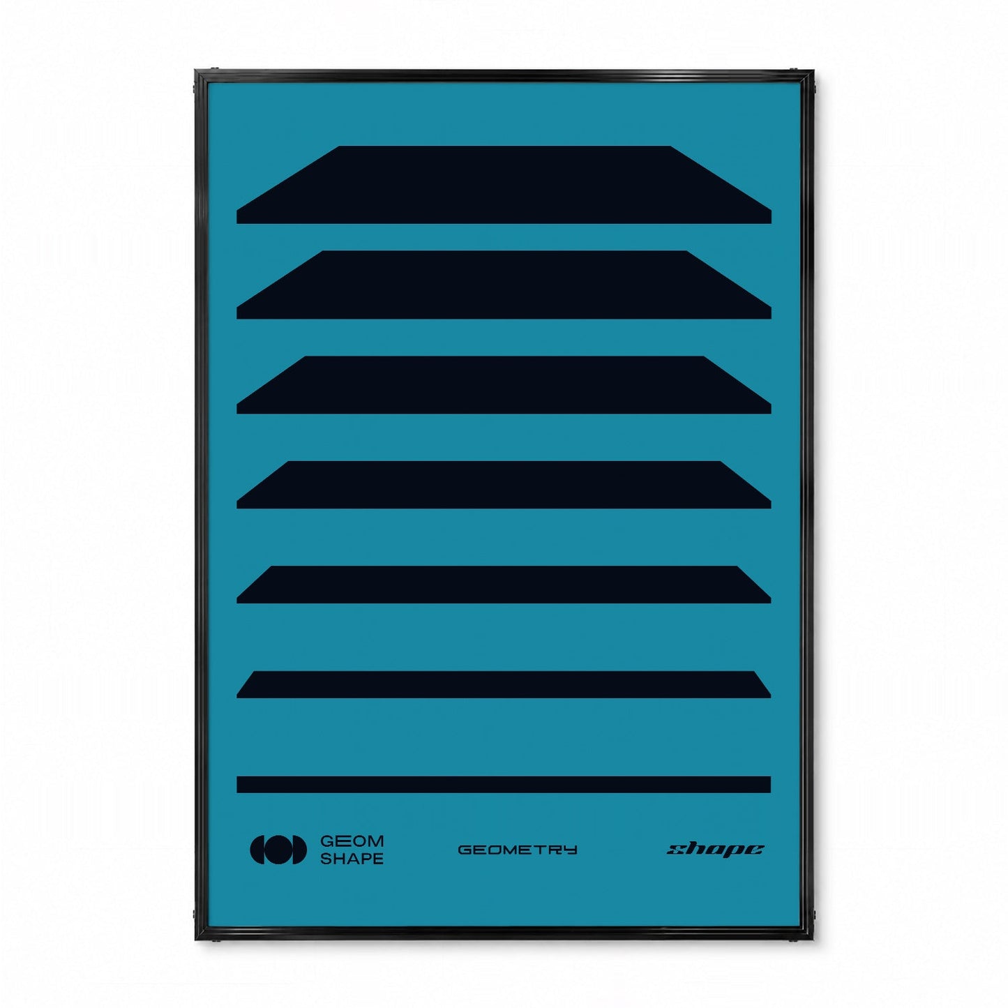 「GEOM SHAPE Strata Blue」グラフィックアートポスター - Ink Jp