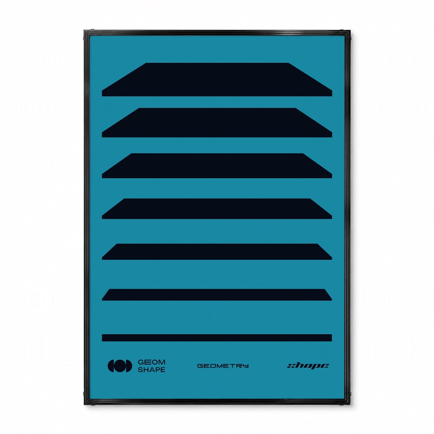 「GEOM SHAPE Strata Blue」グラフィックアートポスター - Ink Jp