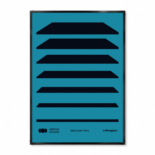 「GEOM SHAPE Strata Blue」グラフィックアートポスター - Ink Jp