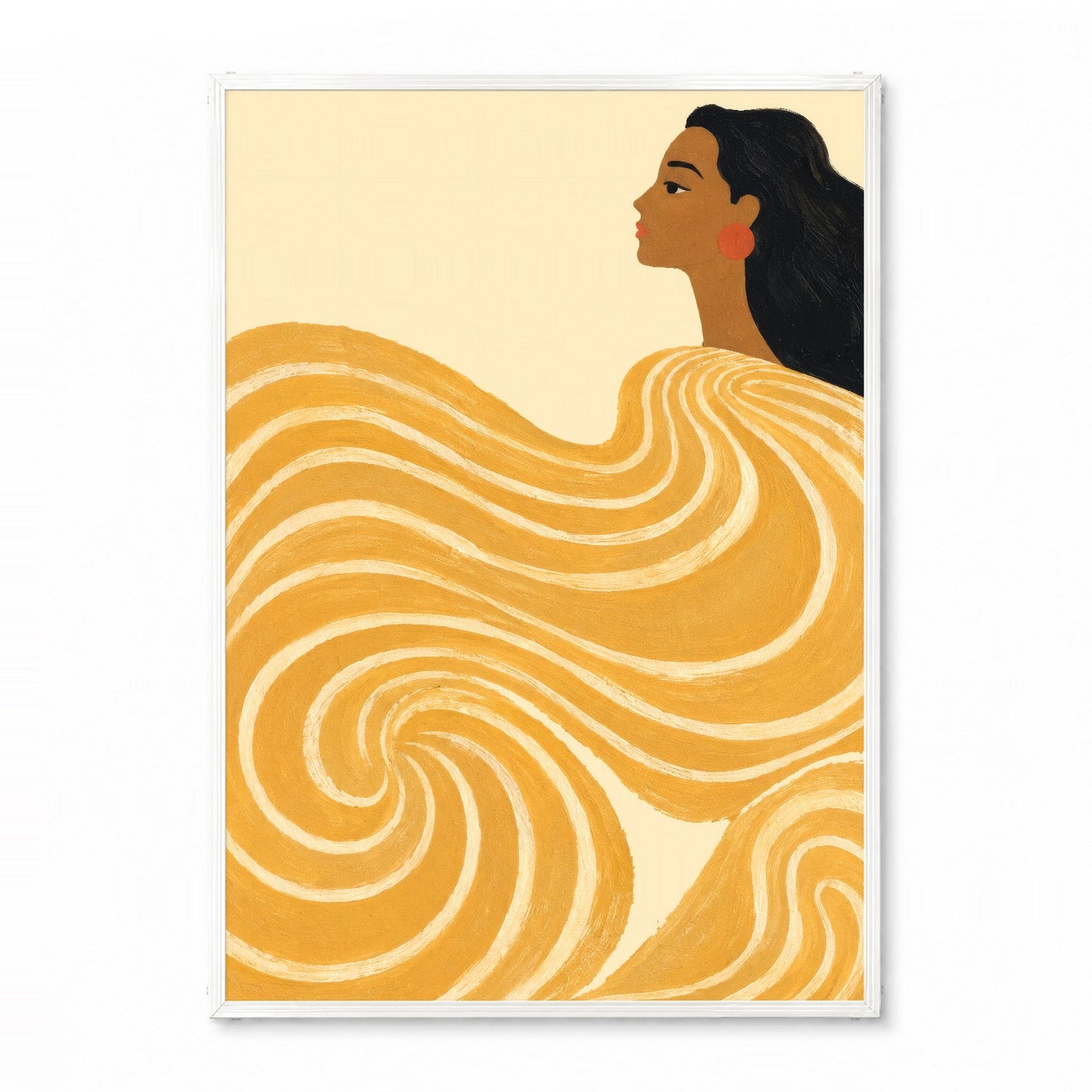 「Golden Wave」フィギュラティブアートポスター - Ink Jp