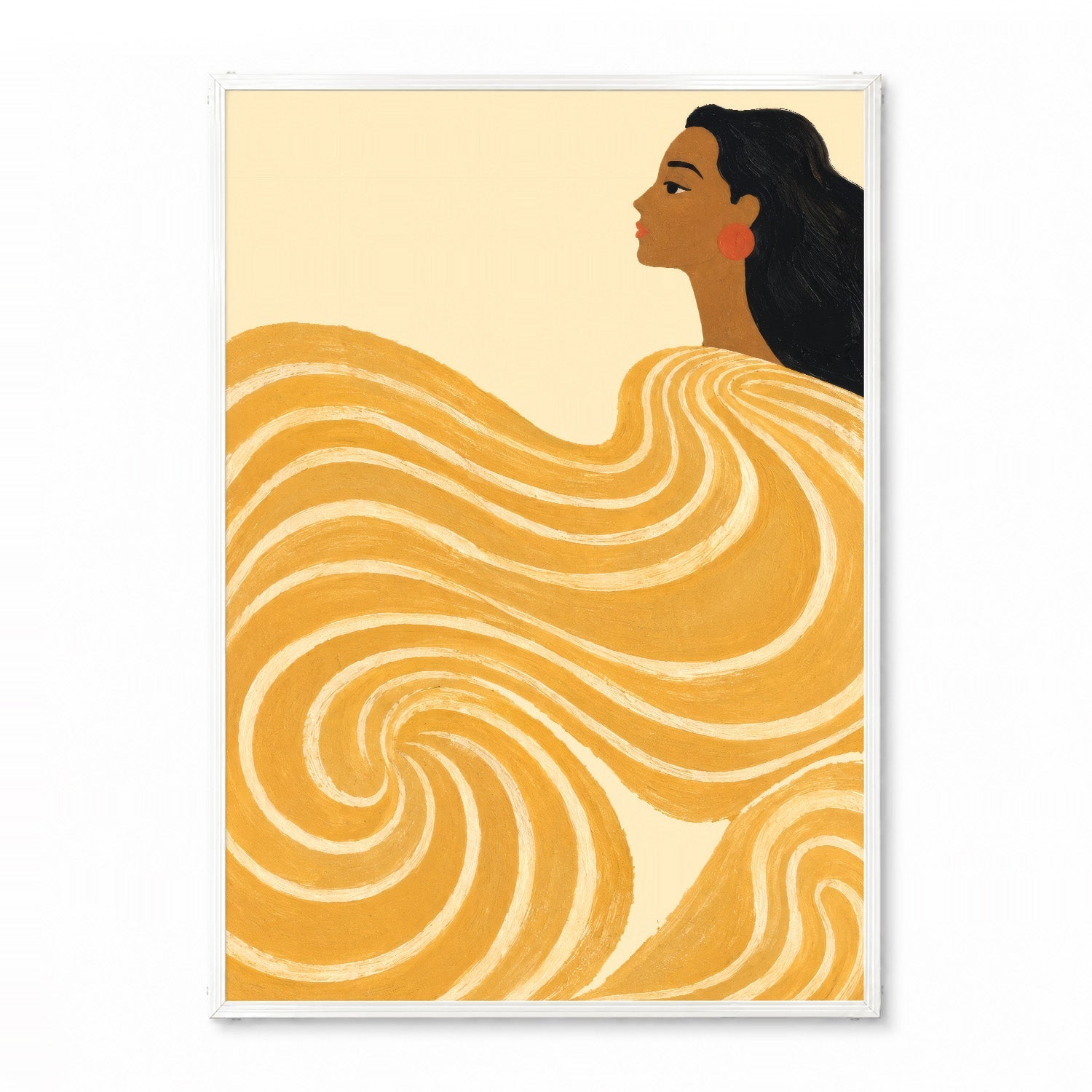 「Golden Wave」フィギュラティブアートポスター - Ink Jp