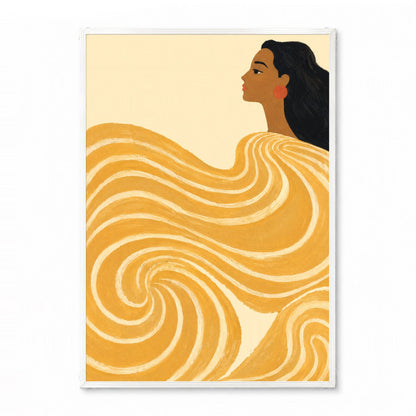 「Golden Wave」フィギュラティブアートポスター - Ink Jp
