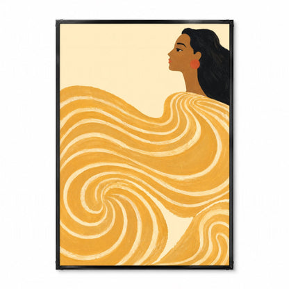 「Golden Wave」フィギュラティブアートポスター - Ink Jp