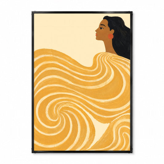 「Golden Wave」フィギュラティブアートポスター - Ink Jp