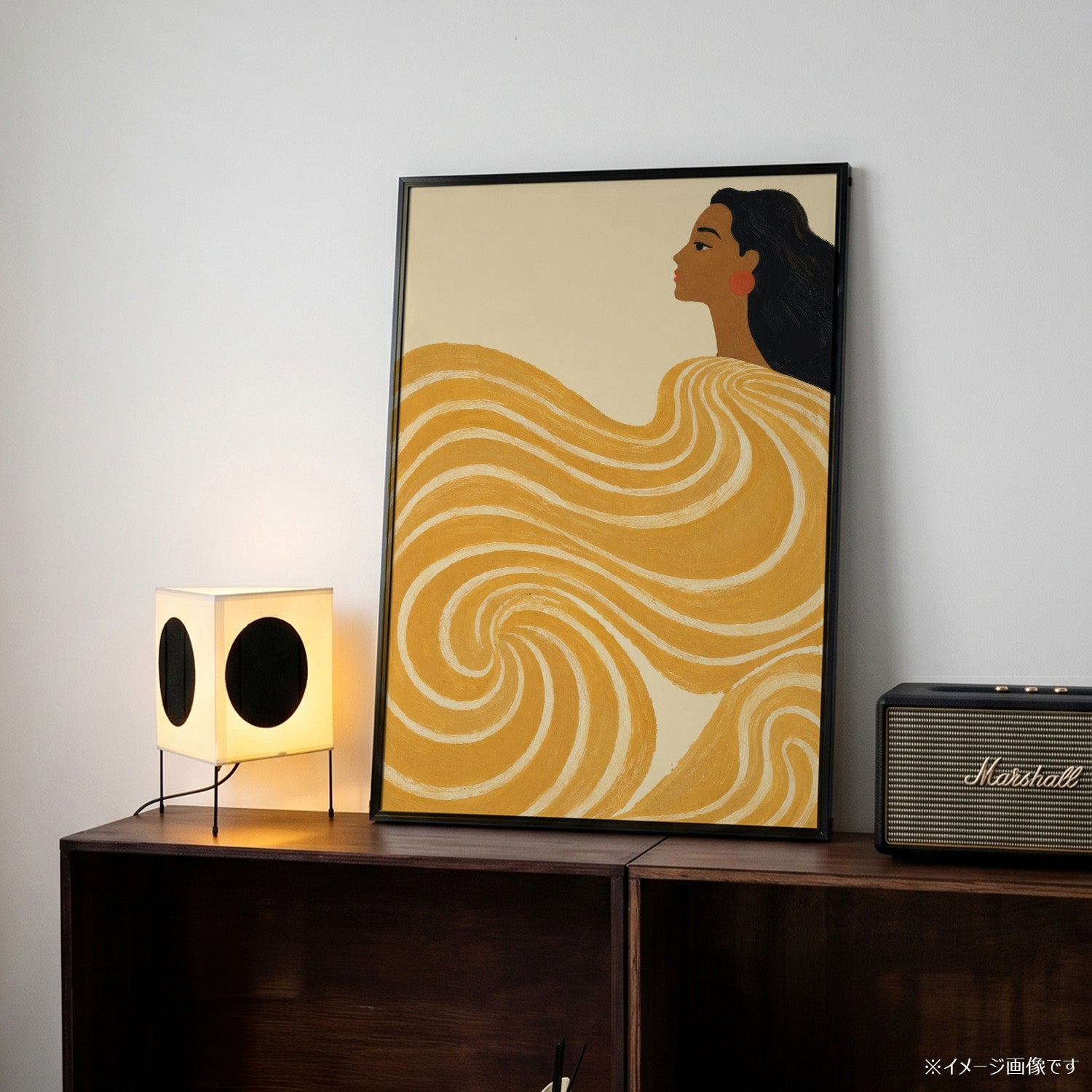 「Golden Wave」フィギュラティブアートポスター - Ink Jp