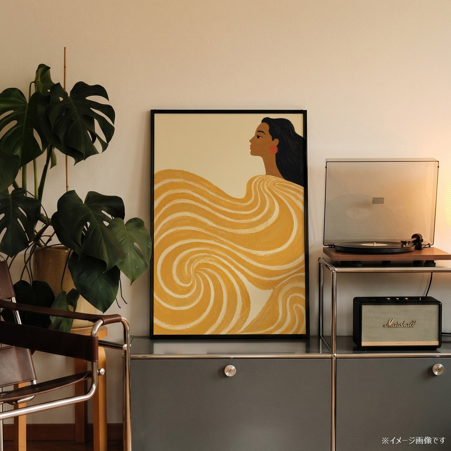 「Golden Wave」フィギュラティブアートポスター - Ink Jp