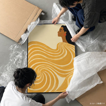 「Golden Wave」フィギュラティブアートポスター - Ink Jp