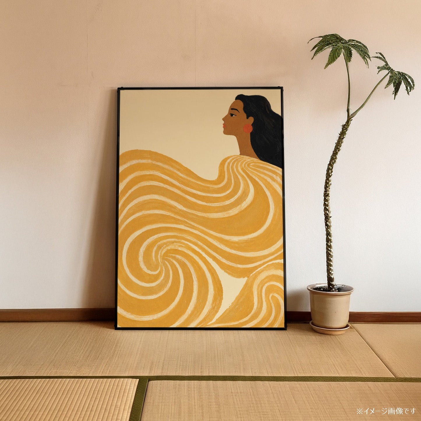 「Golden Wave」フィギュラティブアートポスター - Ink Jp