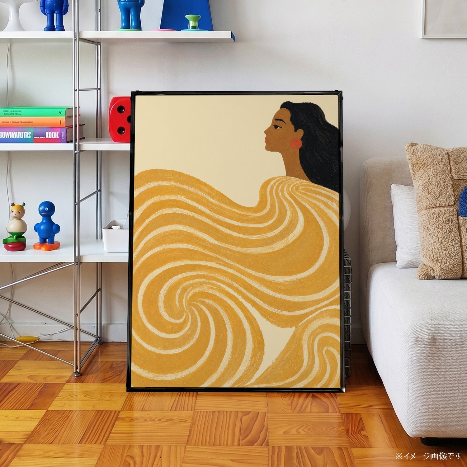 「Golden Wave」フィギュラティブアートポスター - Ink Jp