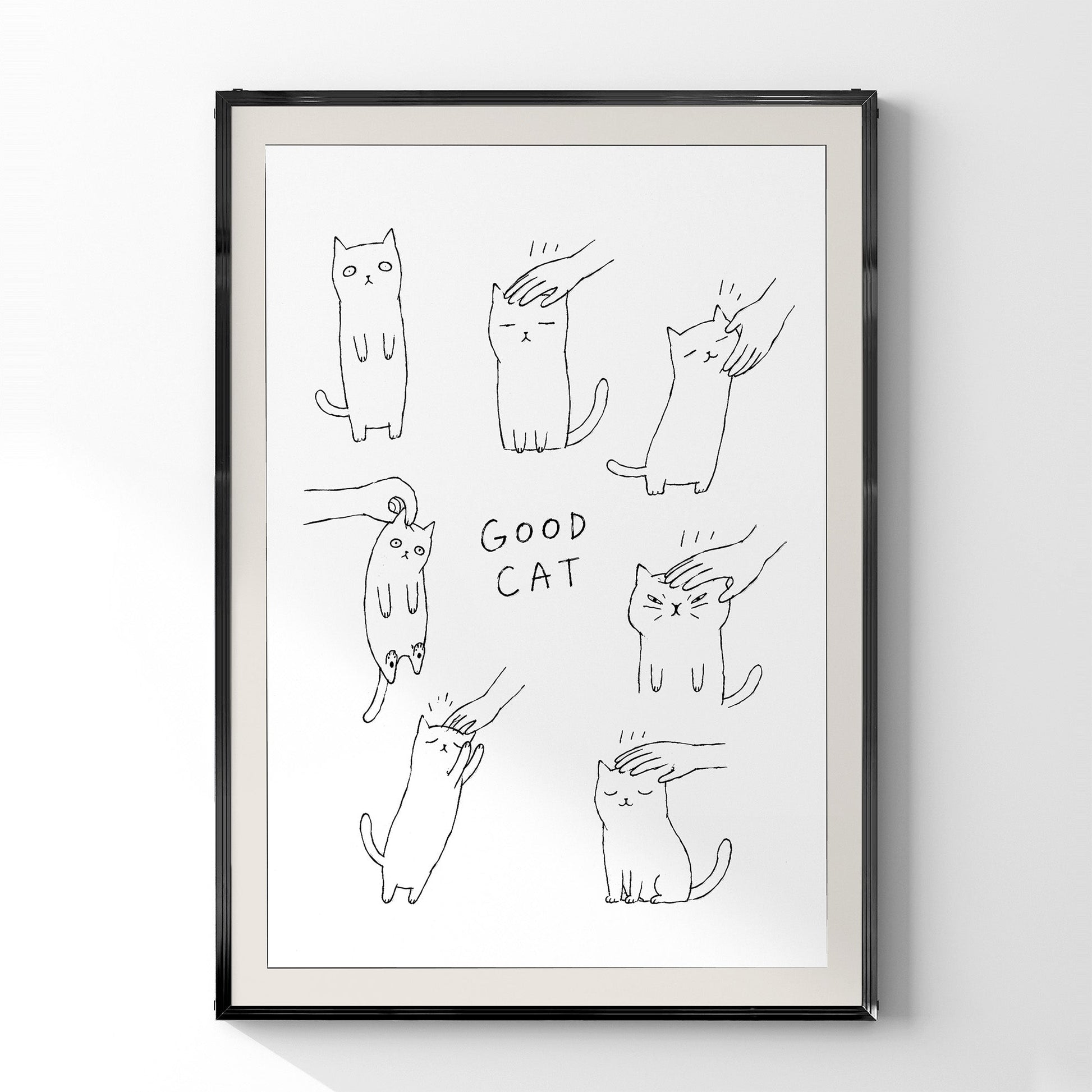 「GOOD CAT」ラインアートポスター - Ink Jp