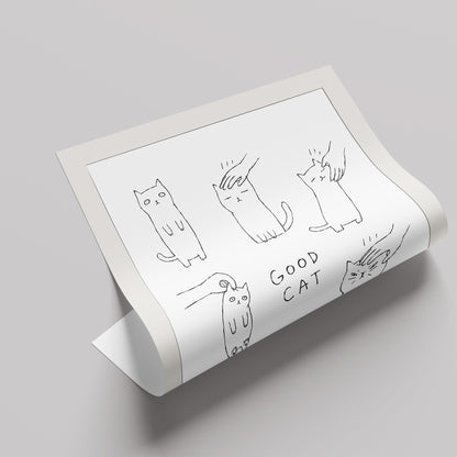 「GOOD CAT」ラインアートポスター - Ink Jp