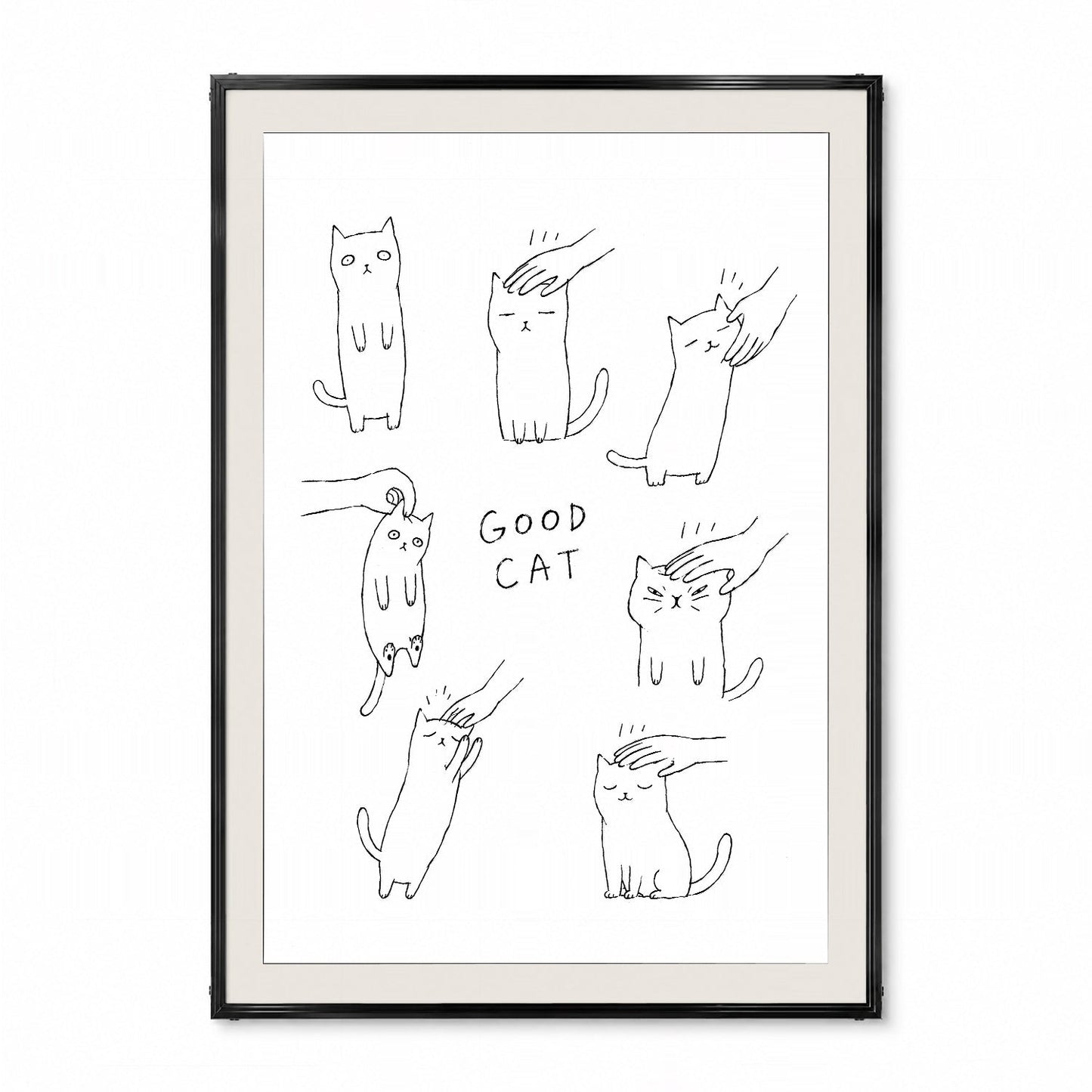 「GOOD CAT」ラインアートポスター - Ink Jp